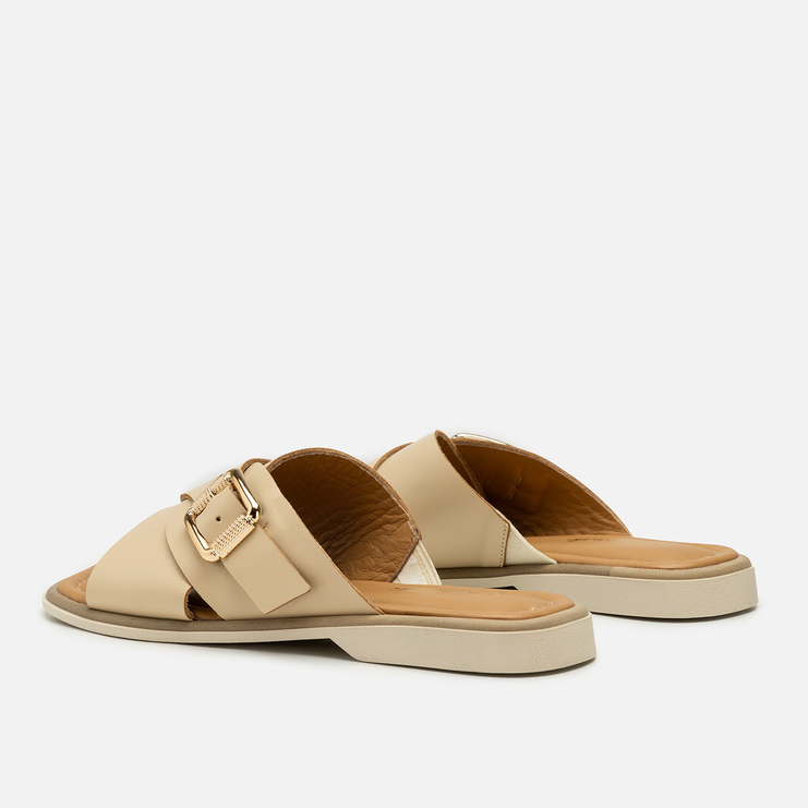 Klapki R.Polański 2205 - Beżowy Lico