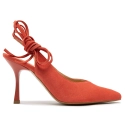 Sandały R.Polański 1421 - Koralowy Zamsz