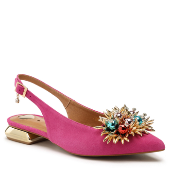 Sandały R.Polański 1488/L - Magnolia Zamsz