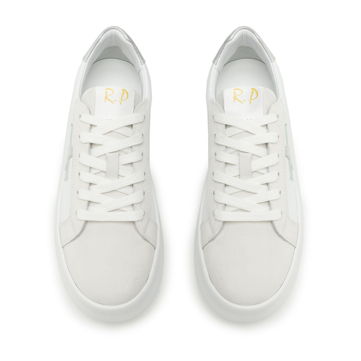 Sneakersy R.Polański 2112 - Biały Lico/Szary Zamsz