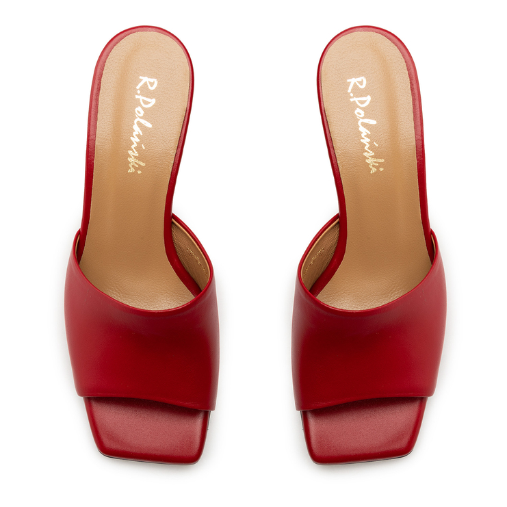 Klapki R.Polański 1236 - Czerwony Lico