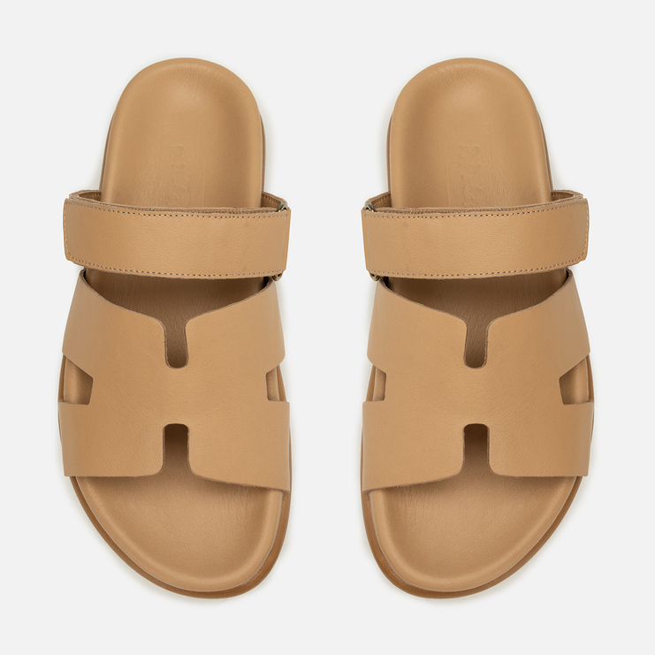 Klapki R.Polański 2223 - Beżowy Lico