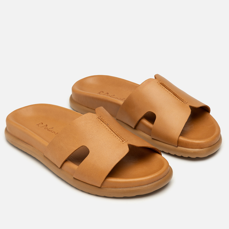 Klapki R.Polański 2220 - Camel Lico