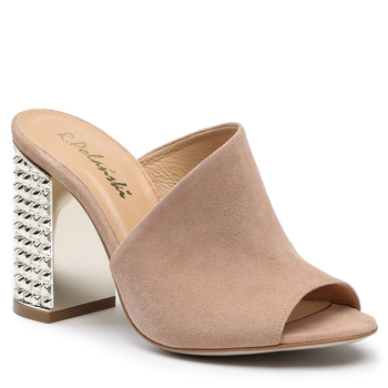 Klapki 936 - Beżowy Zamsz