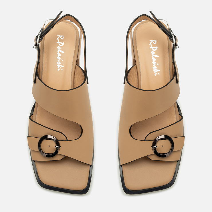 Sandały R.Polański 2184 - Camel Lico