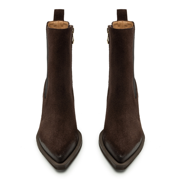 Botki R.Polański 2034/K - Chocolate 119 Zamsz