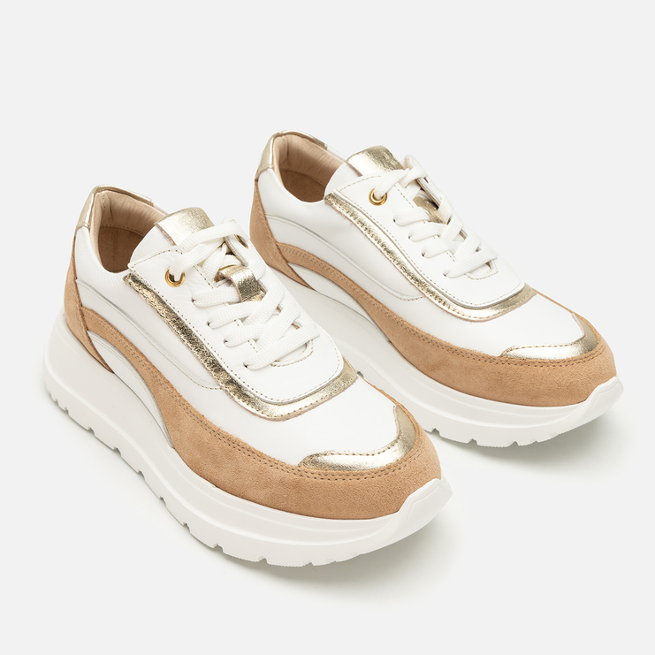 Sneakersy R.Polański 2150 - Biało - beżowy