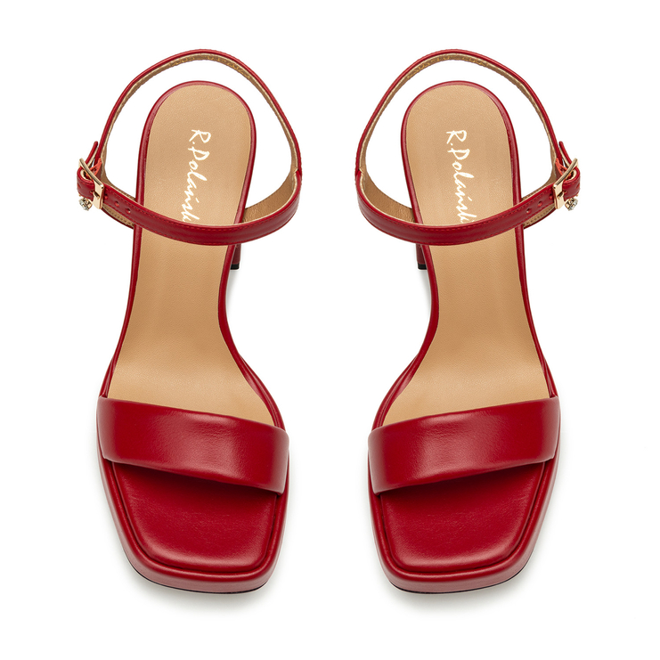 Sandały R.Polański 1510 - Czerwony Lico