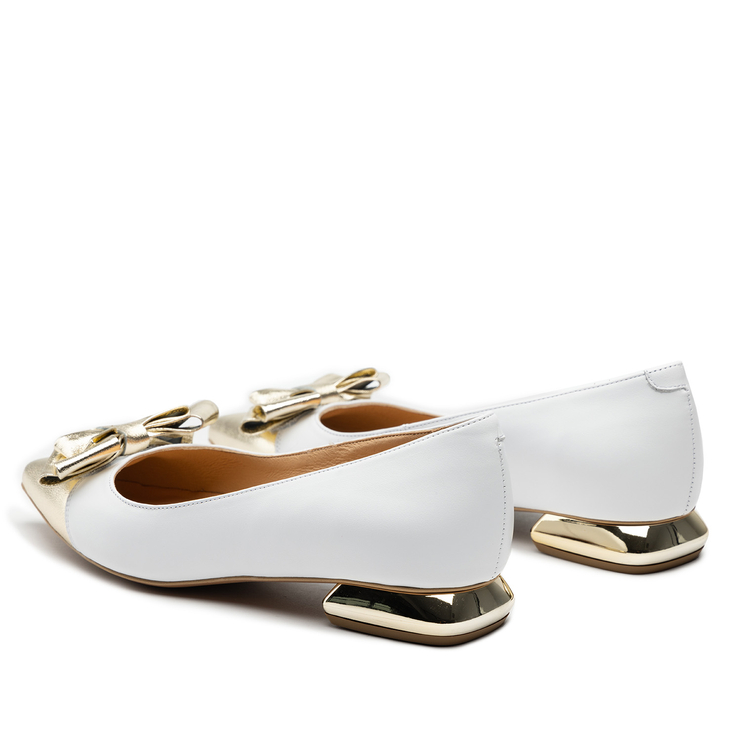 Baleriny R.Polański 1008 - Biały Lico/Złoty