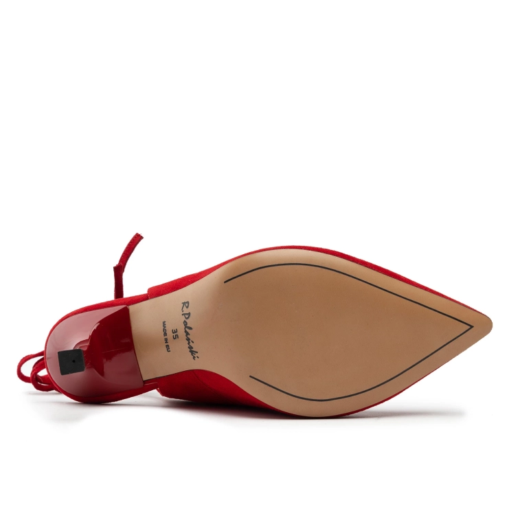 Sandały R.Polański 1421 - Czerwony Zamsz