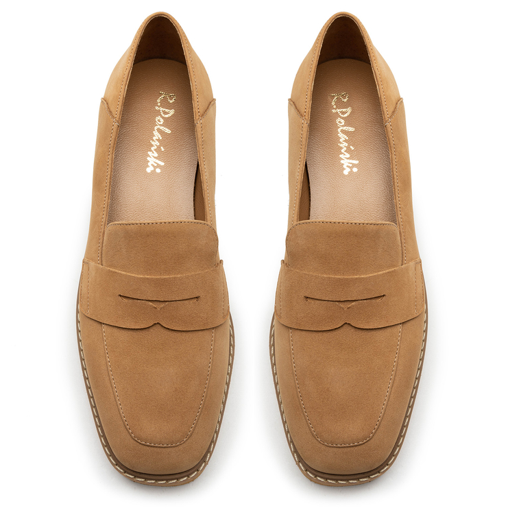 Mokasyny R.Polański 1652/A - Camel Nubuk