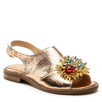 Sandały R.Polański 1438 - Szampański Kryształ