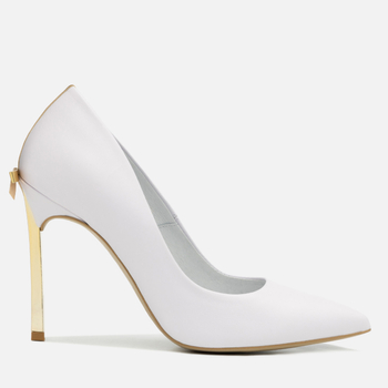 Szpilki 1223 - Biały Lico/Złoty