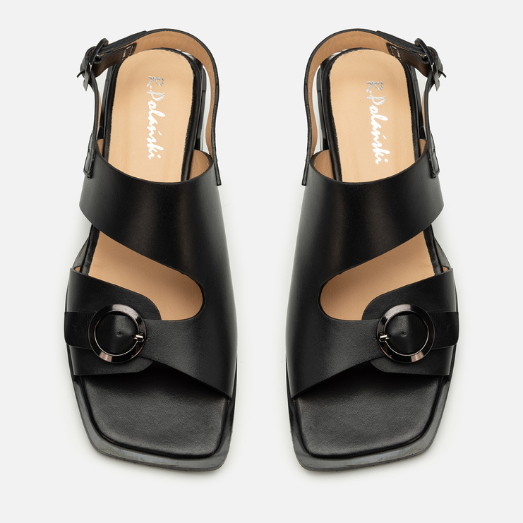 Sandały R.Polański 2184 - Czarny Lico