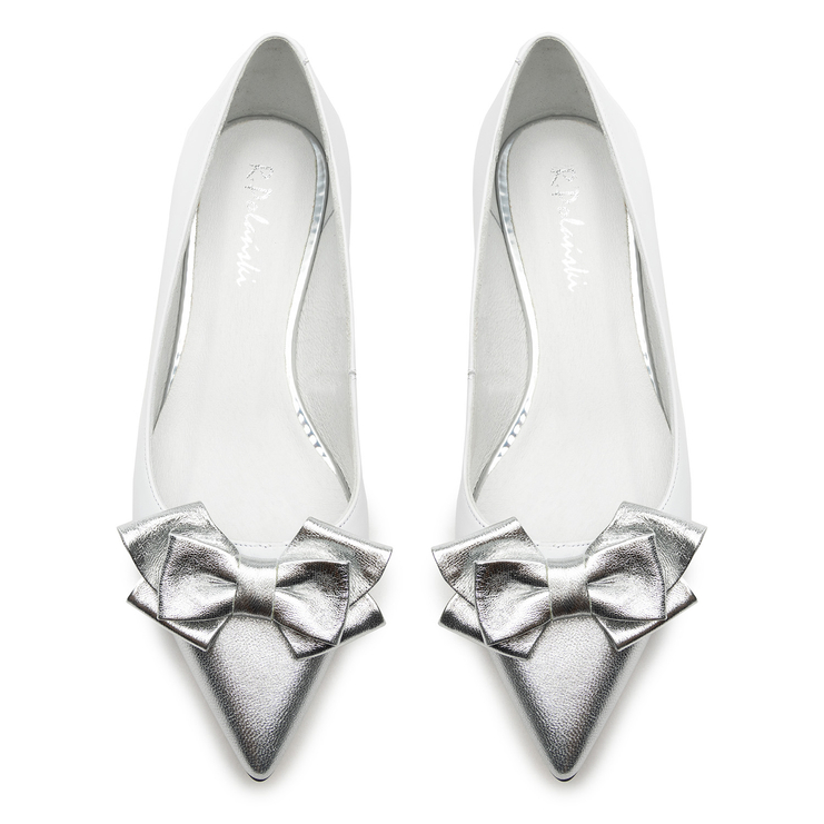 Baleriny R.Polański 1008 - Biały Lico/Srebrny