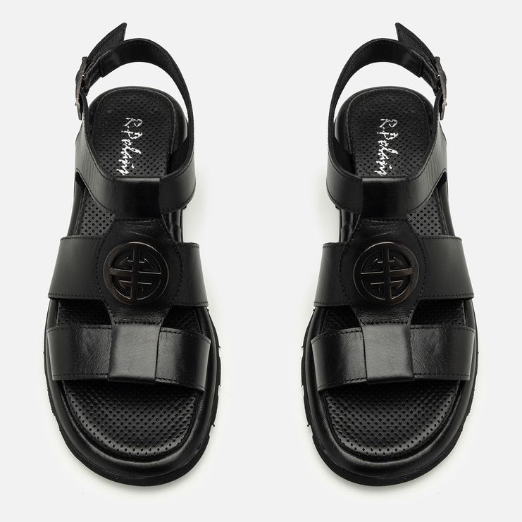 Sandały R.Polański 2124 - Czarny Lico