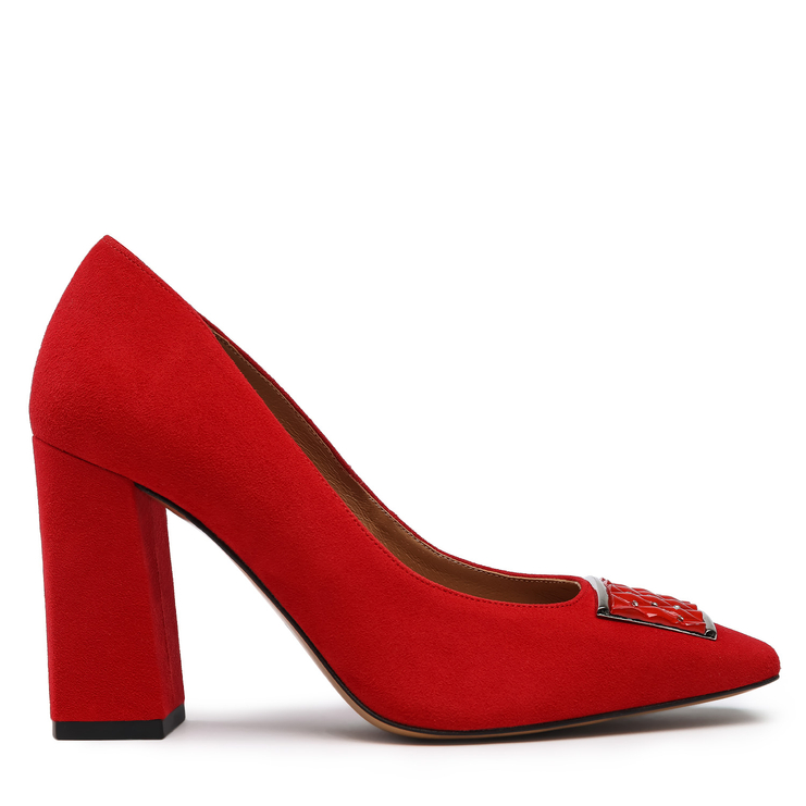 Czółenka 916 - Czerwony Zamsz