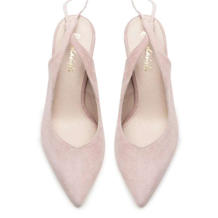 Sandały R.Polański 1421 - Różowy Zamsz