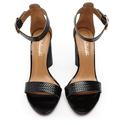 Sandały 876 - Czarny Lakier Plecionka