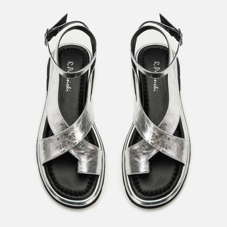 Sandały R.Polański 2202 - Srebrny