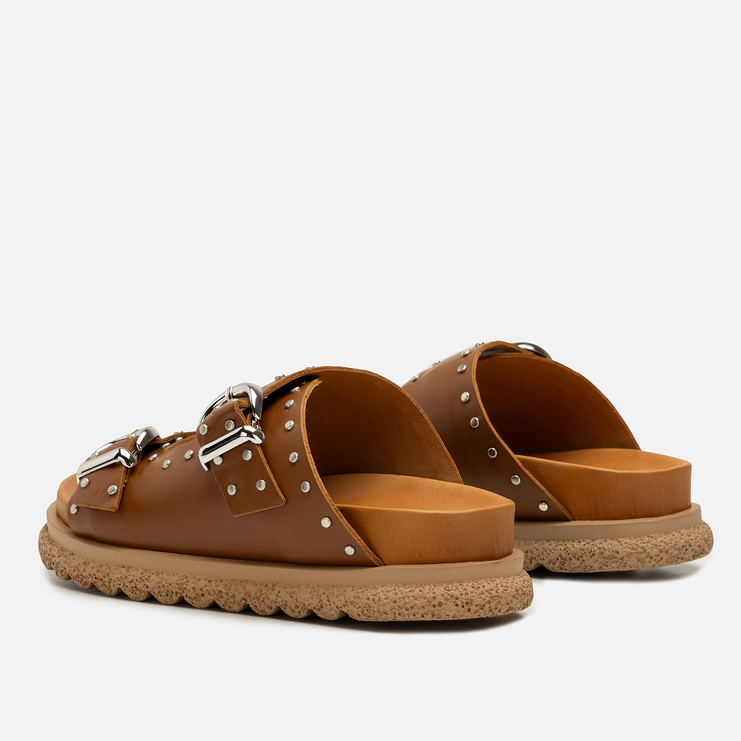 Klapki R.Polański 2166 - Brązowy Lico