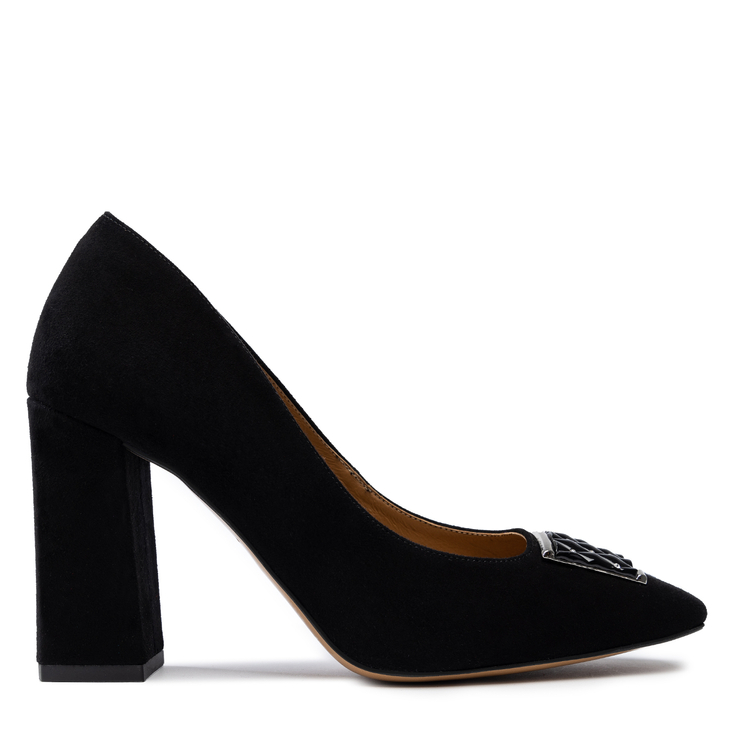 Czółenka 916 - Czarny Zamsz