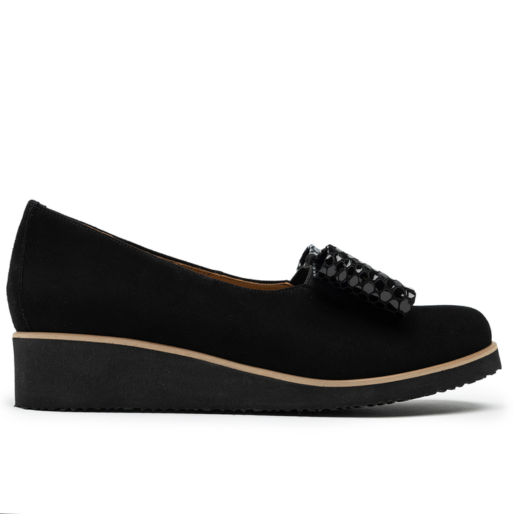 Półbuty R.Polański 1125 - Czarny Zamsz Comfort