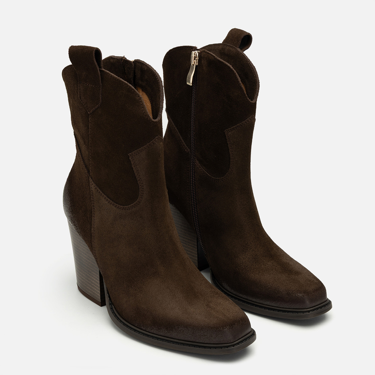 Botki R.Polański 1424 - Chocolate 119 Zamsz