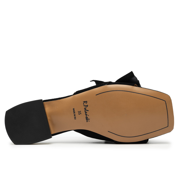 Klapki R.Polański 1282 - Czarny Zamsz