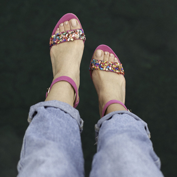 Sandały 1155 - Fuksja Zamsz