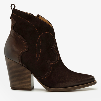 Botki R.Polański 987 - Brązowy Nubuk Chocolate