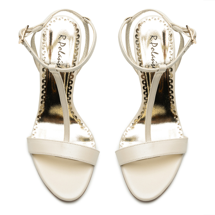 Sandały R.Polański 1074 - Ekri Perła