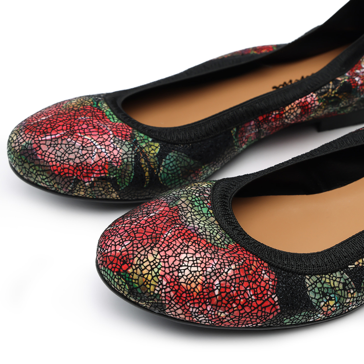 Baleriny 1102 - Czarny Kwiaty