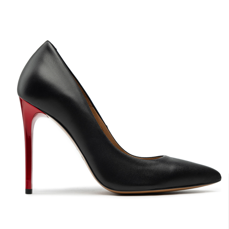 Czółenka R.Polański 1647 - Czarny Lico/Bordowy