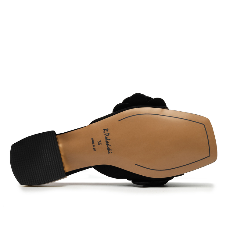 Klapki R.Polański 1281 - Czarny Zamsz