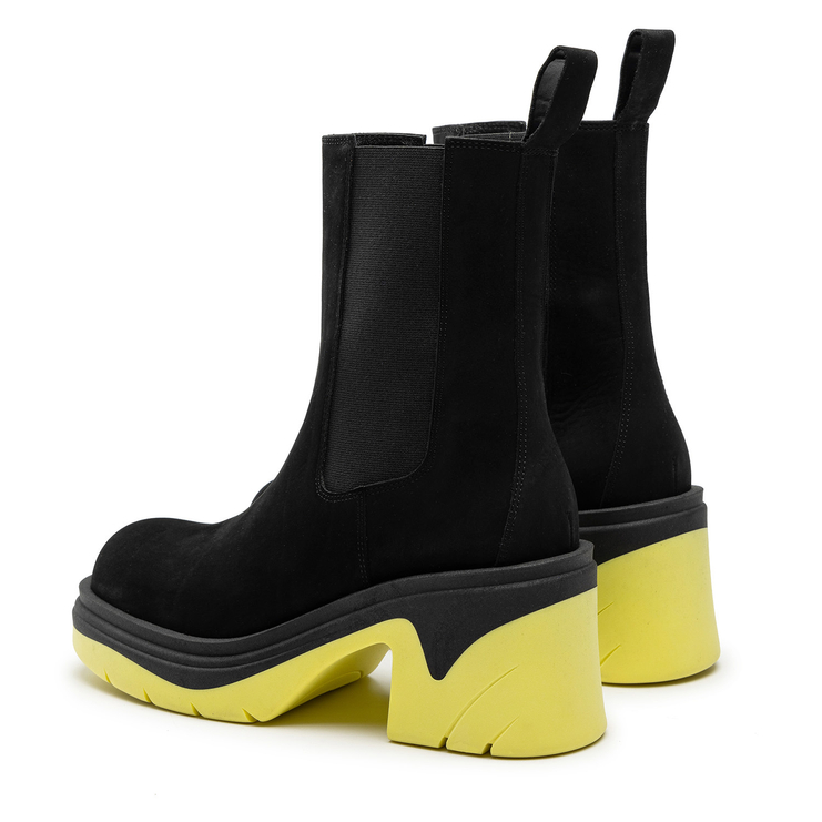 Sztyblety R.Polański 1584 - Czarny Nubuk/Żółty