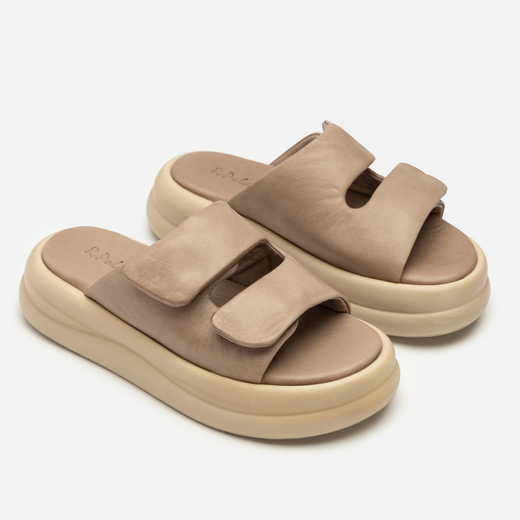 Klapki R.Polański 2195 - Cappuccino Lico