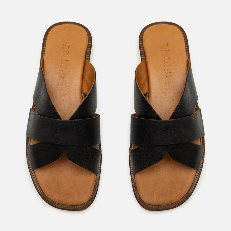 Klapki R.Polański 2221 - Czarny Lico