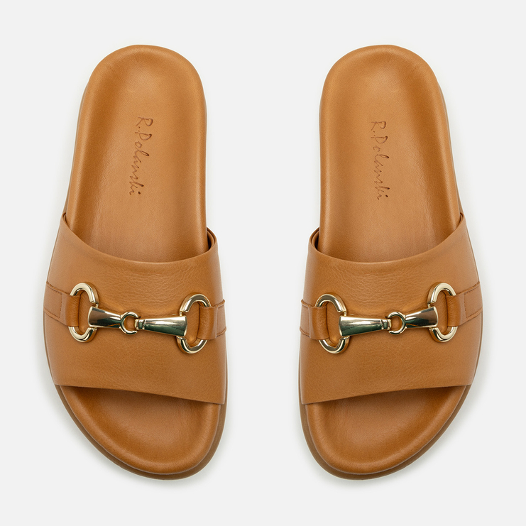 Klapki R.Polański 2215 - Camel Lico