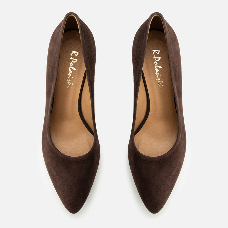 Czółenka R.Polański 2255 - Brązowy Zamsz