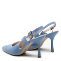 Sandały R.Polański 1442 - Niebieski Zamsz