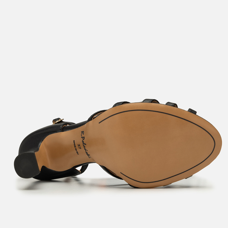 Sandały R.Polański 1812 - Czarny Lico