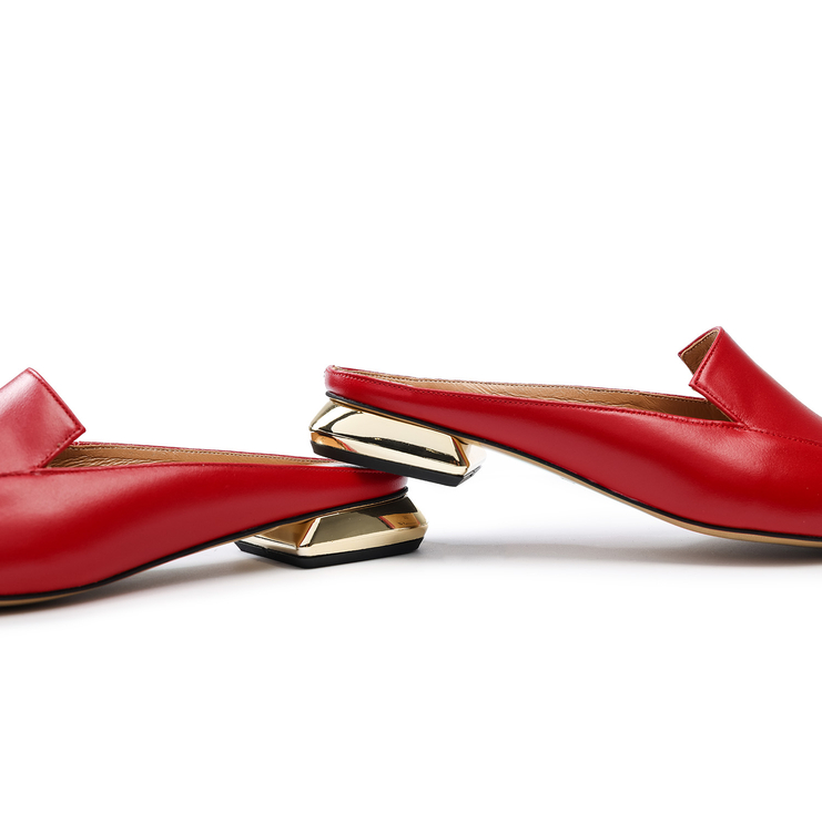 Klapki 1013 - Czerwony Lico