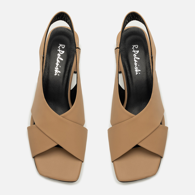 Sandały R.Polański 2180 - Camel Lico