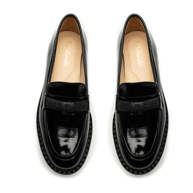 Mokasyny R.Polański 1957 - Czarny Lakier