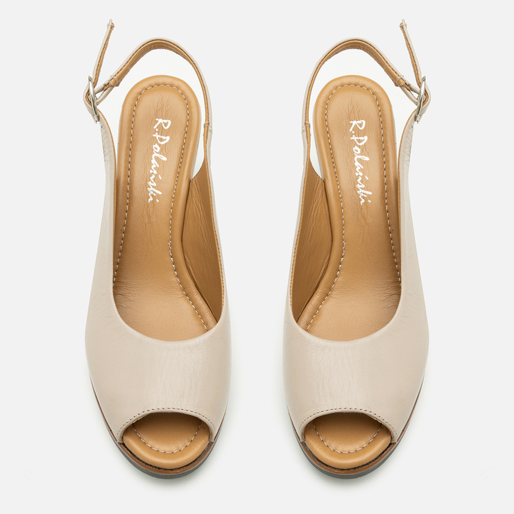 Sandały R.Polański 2118 - Beżowy Lico