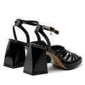 Sandały R.Polański 1457 - Czarny Lakier