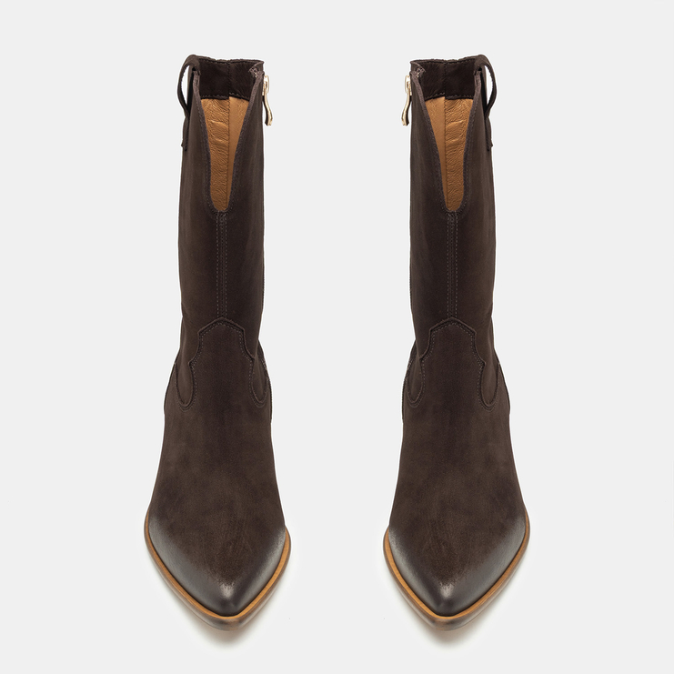 Botki R.Polański 1420 - Brązowy Nubuk