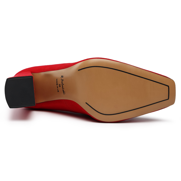 Czółenka 916 - Czerwony Zamsz