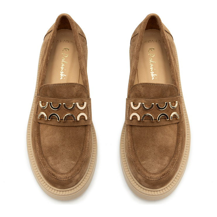 Półbuty R.Polański 2083 - Camel Zamsz